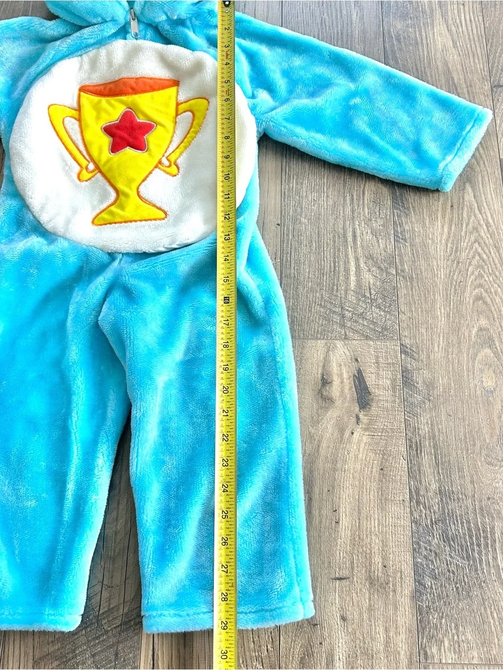 Care Bears Costume Kids 2-4 Years Blue Champ Bear Hooded Plush Vintage 2004